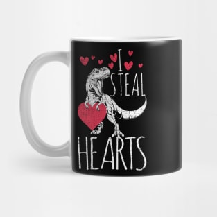 I steal hearts - t-rex dinosaur and heart Mug